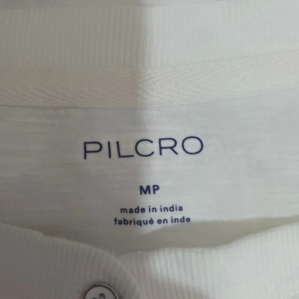 Pilcro Anthropologie White Crochet Lace Peplum Top Cotton Boho MP Petite Medium
